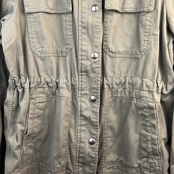 Gap Army Green Utility Coat Medium Adjustable Waist - Picture 2 of 10